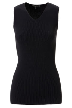 Wholgarment ribbed sleeveless V neck top