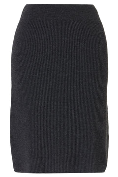 Wholegarment wool blend ribbed skirt