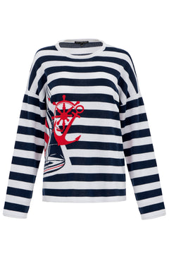Ahoy Intarsia Oversize Striped Sweater