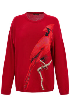 Cardinal Bird O Neck Unisex Oversize Sweater