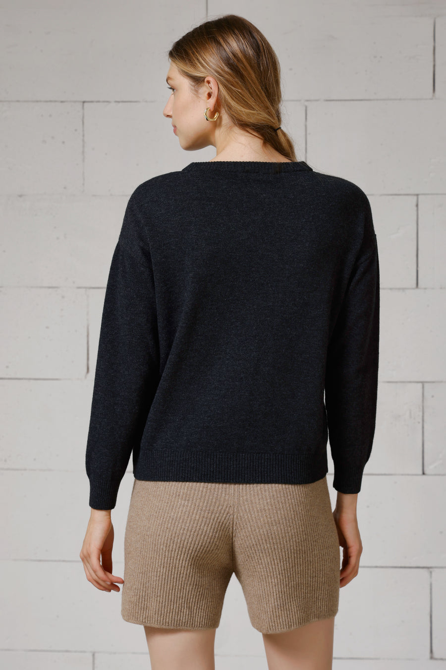 Mocha Women's Intarsia Lambswool Sweater