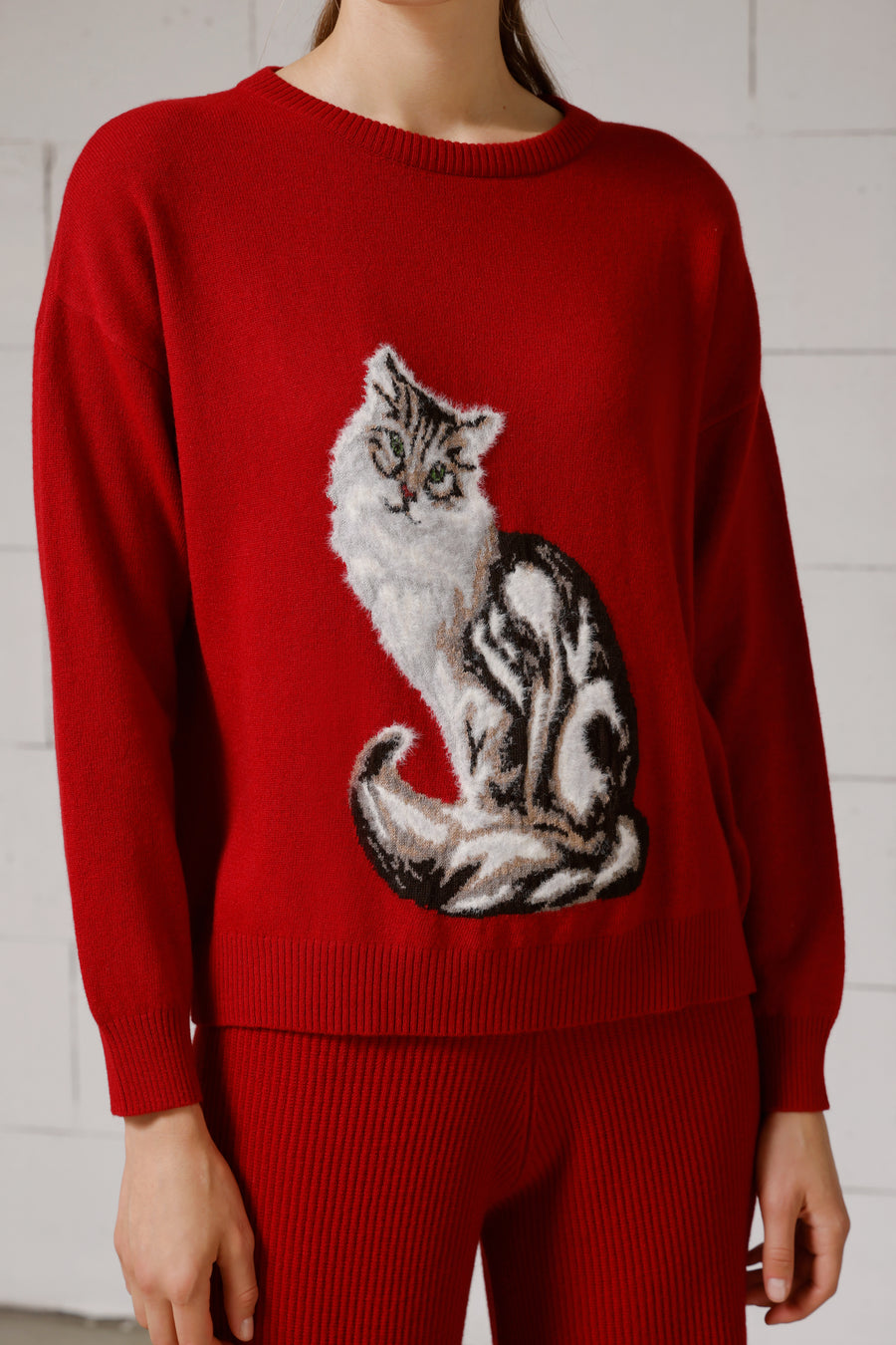 Monica Women's Intarsia Lambswool Sweater