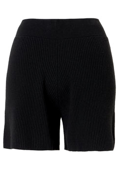 Wholegarment wool blend ribbed shorts