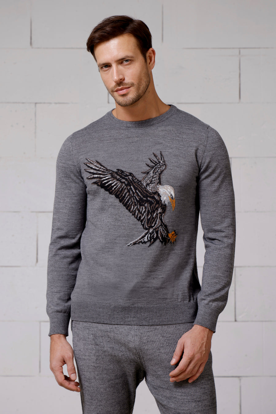 Ulak Men's Intarsia Wool Sweater