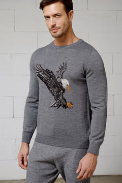 Ulak Men's Intarsia Wool Sweater